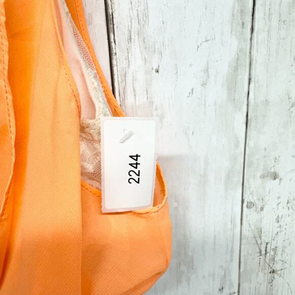 Lulus Dress Women Size Small Orange Tan Zip Back Lined Top Sleeveless Bodycon - Picture 3 of 6